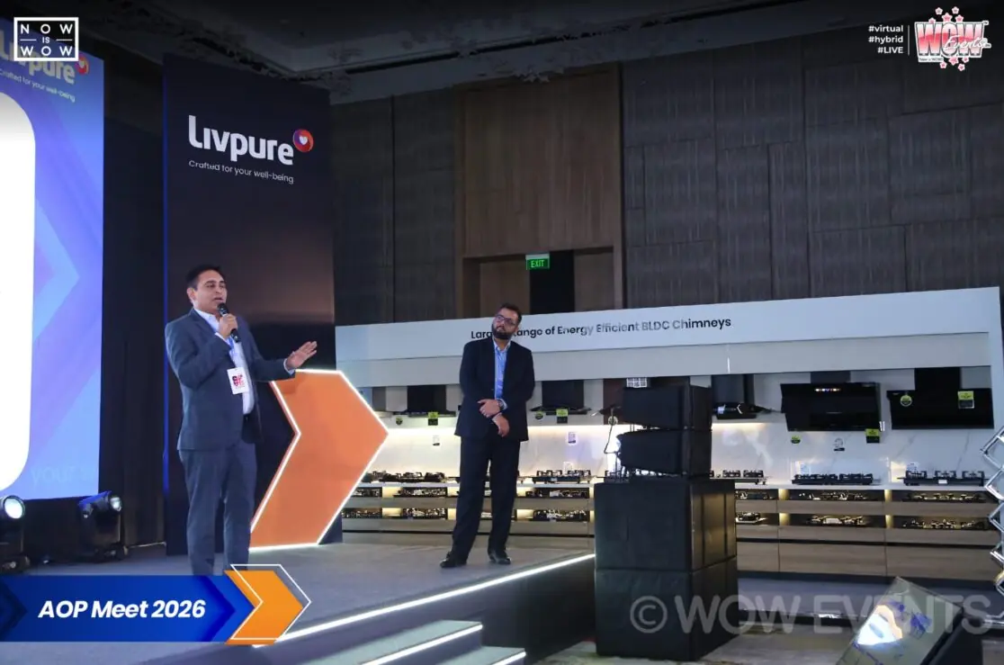 Livpure AOP Meet 2026 speaker on stage