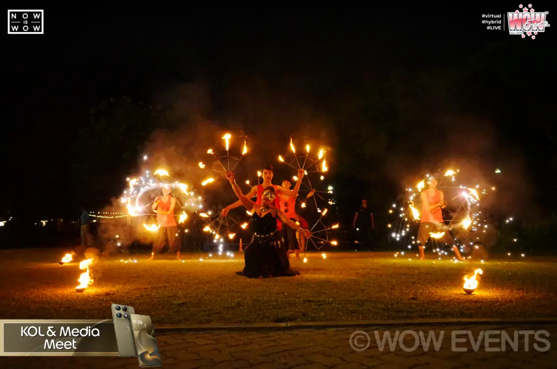 Fire show performers at the Motorola KOL and media meet in Phuket
