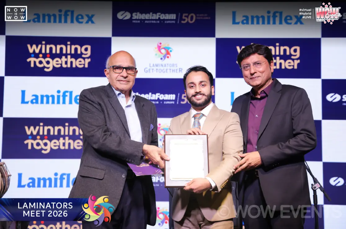 Award presentation at SheelaFoam Laminators Meet 2026