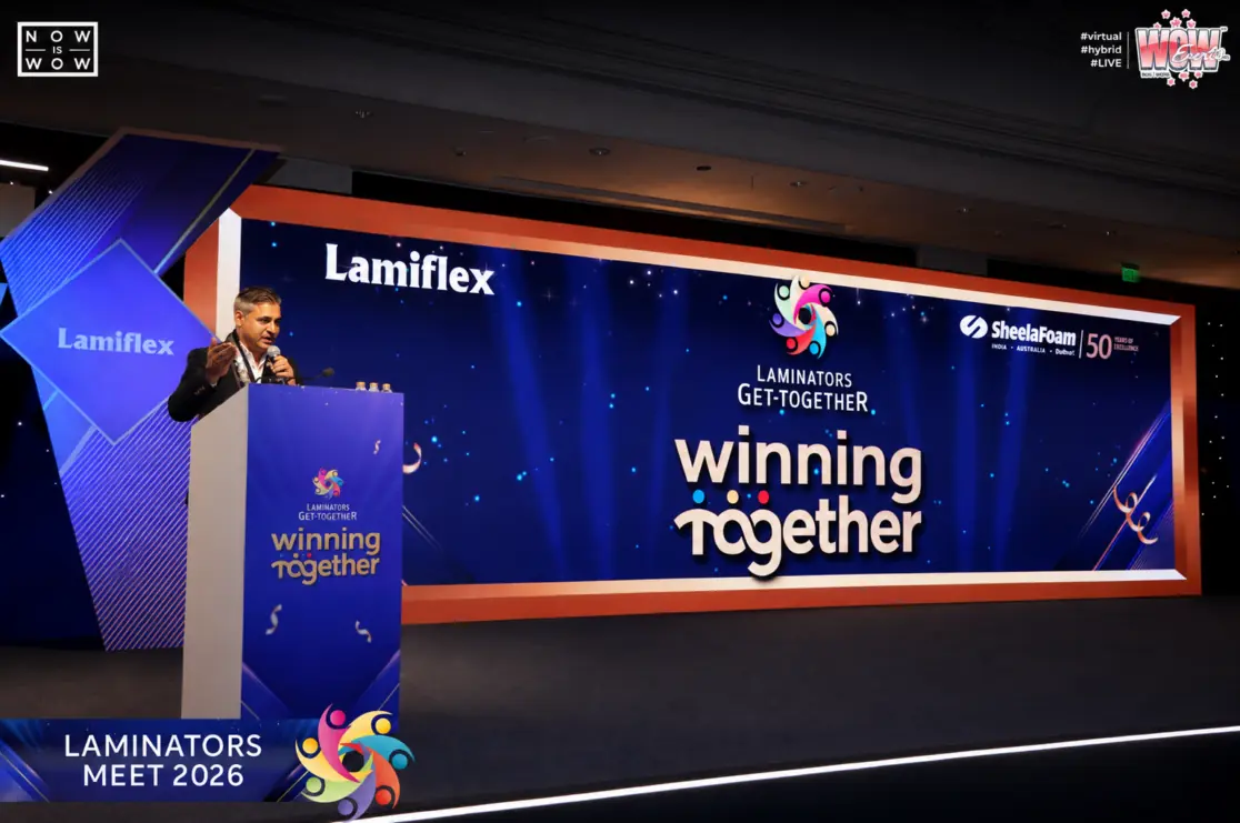 Speaker at the SheelaFoam Laminators Meet 2026 Winning Together stage