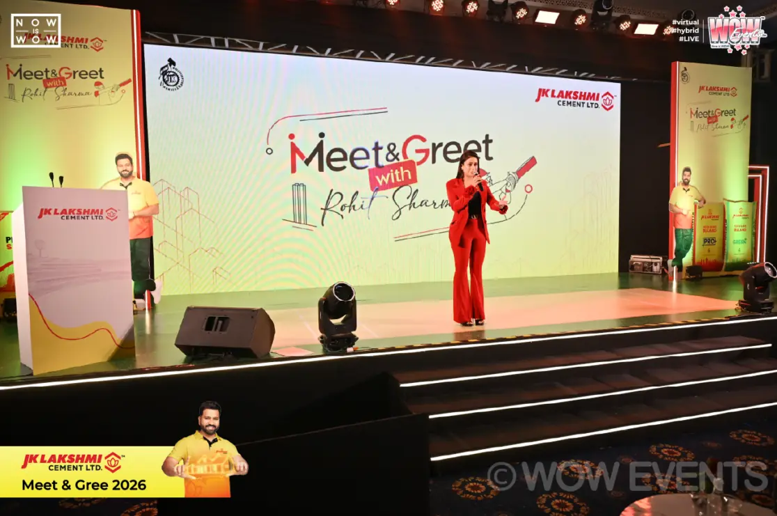 Host on the JK Lakshmi Cement Meet and Greet stage in Raipur