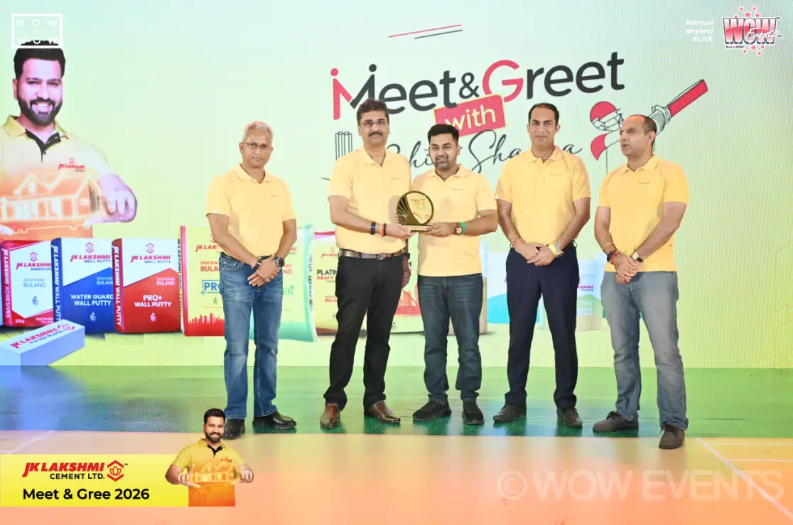 JK Lakshmi Cement team on the Meet and Greet stage in Raipur