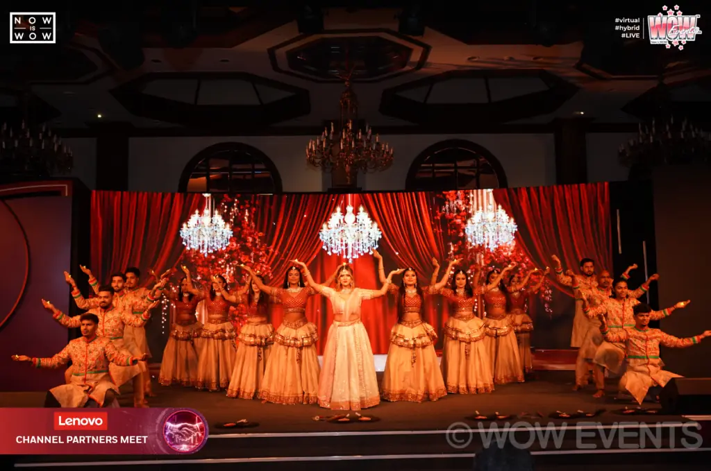 Dancers performing on stage at the Lenovo dealers meet