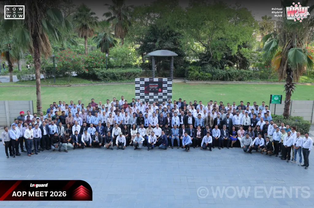 Livguard AOP Meet 2026 employees group photo outdoors