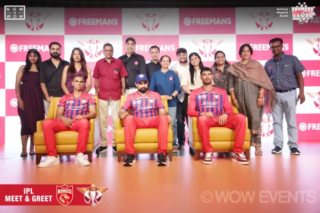 Freemans IPL meet and greet with cricketers on stage