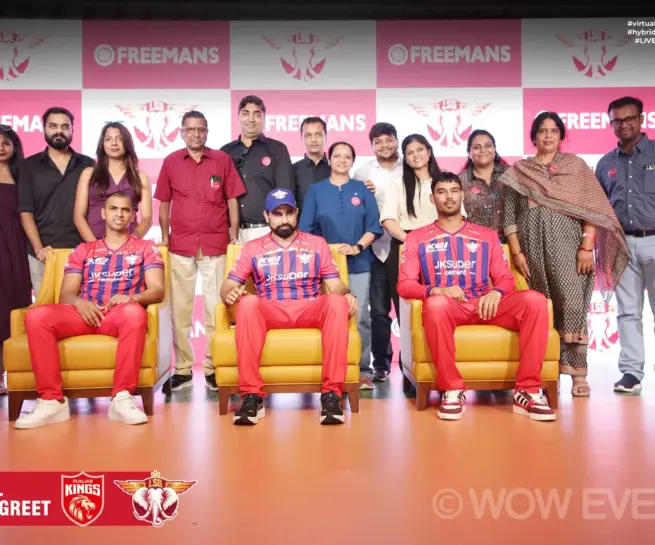 Freemans IPL meet and greet with cricketers on stage