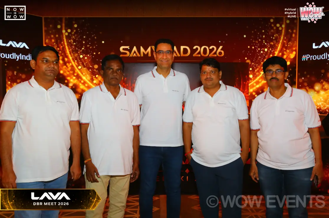 Lava team group photo on the Samvaad 2026 stage