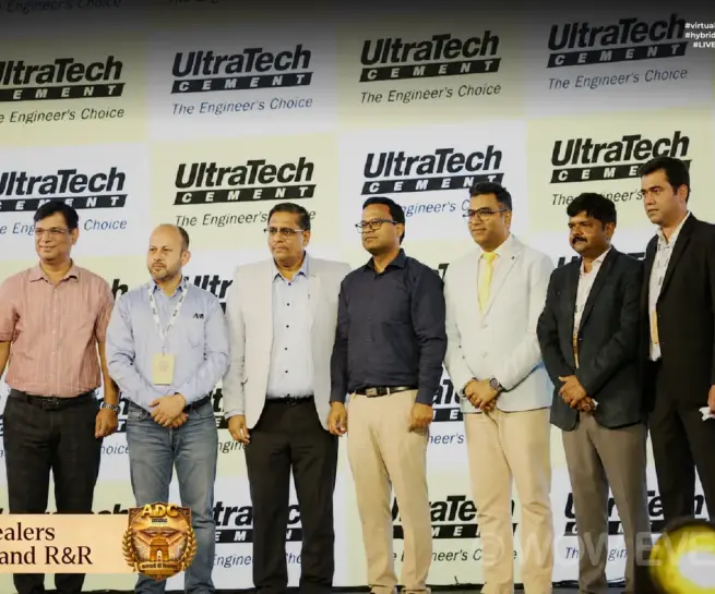 UltraTech ADC dealers meet guests on stage in front of branded backdrop
