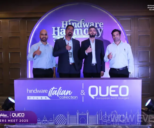 Hindware Italian Collection and Queo dealers meet speakers on stage
