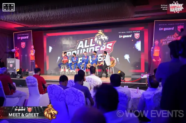 Meet and greet event with IPL cricket players stage screen